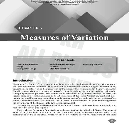 Topic 9 Variability Tests Pdf
