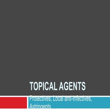 Topical agents: Inorganic Pharmaceutical Chemistry