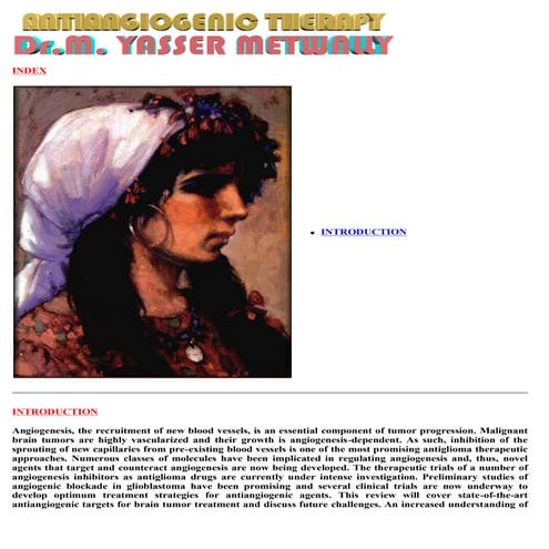 Topic of the month.... Antiangiogenic Therapy in Brain Tumors