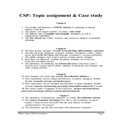 Topic ass t&amp; case study