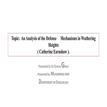 presentation on  defense mechanisms in wuthering Heights
