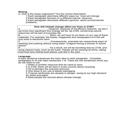 Topic essay topic sentences