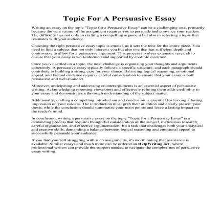 Topic For A Persuasive Essay.pdf