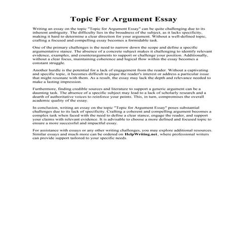 Topic For Argument Essay.pdf