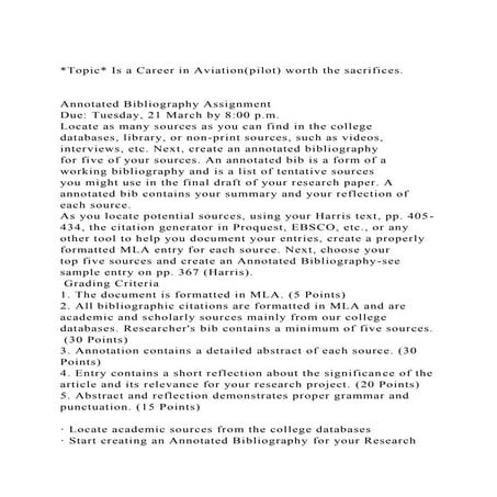 Topic Is a Career in Aviation(pilot) worth the sacrifices..docx