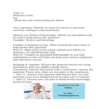 Topic is Domestic Violence, Both men and women being the abus.docx