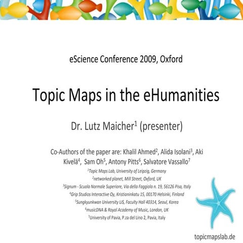 Topic Maps In The eHumanities