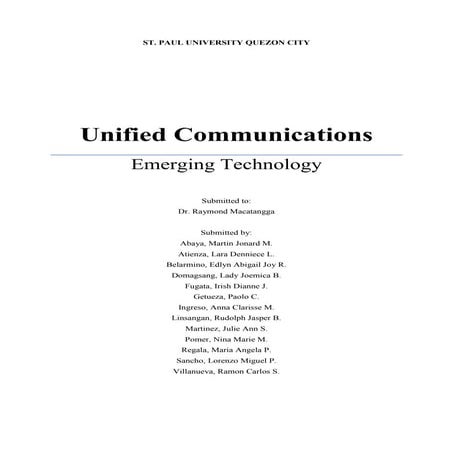 Topic no. 8 unified communication