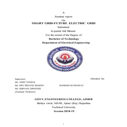 smart grid seminar report