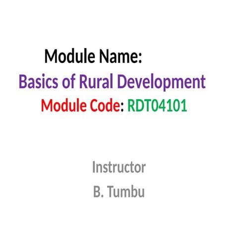 Rural and urban development | PPTX