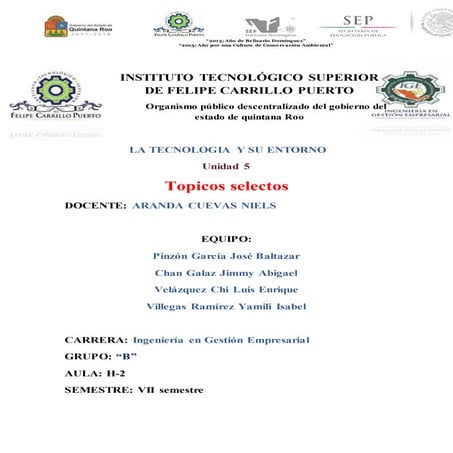 UNIDAD 5: TOPICOS SELECTOS | DOCX