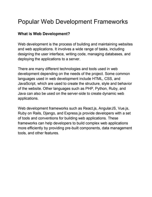 Topic_Popular Web Development Frameworks.pdf