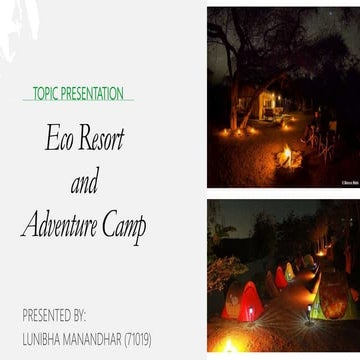 Thesis Topic presentation on Eco Resort and Adventure Camp