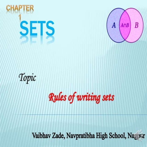 Rules of writing sets | PPT