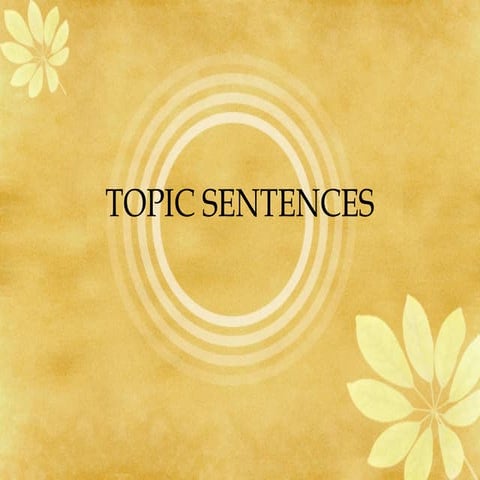Topic sentences by zeeshan arshad