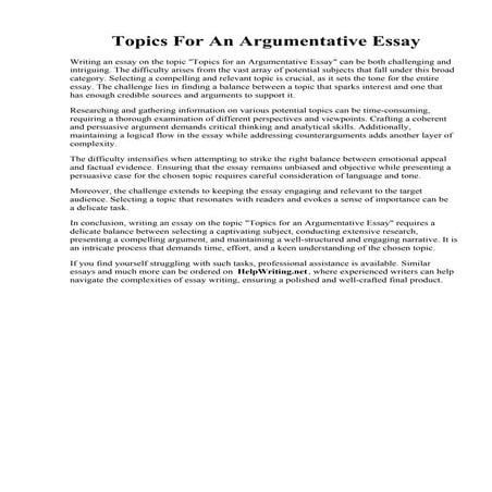 Topics For An Argumentative Essay.pdf