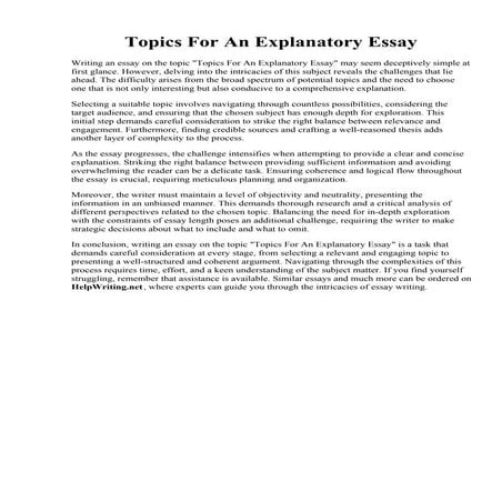 Topics For An Explanatory Essay.pdf