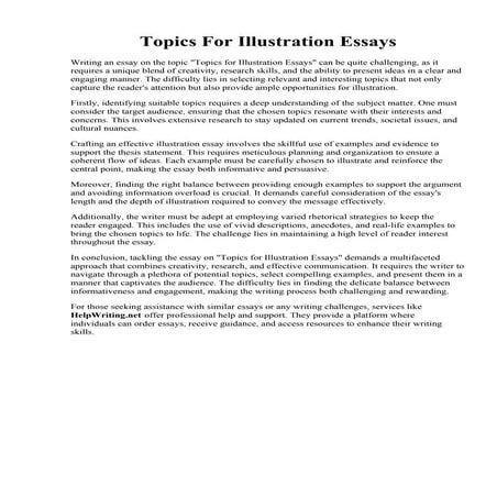 Topics For Illustration Essays. PPT - Illustration essay PowerPoint Presentat...