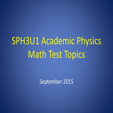 Academic class math topics | PPT
