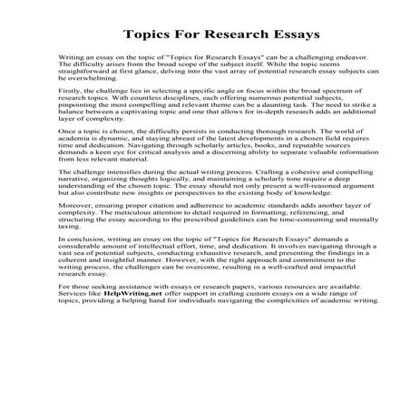 Topics For Research Essays.pdf