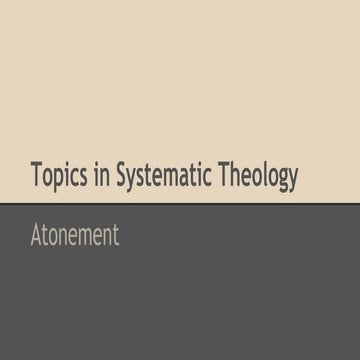 Atonement - Topics in Theology