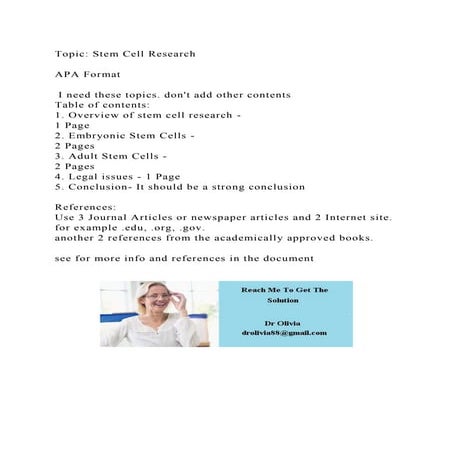 Topic Stem Cell ResearchAPA Format I need these topics. don.docx