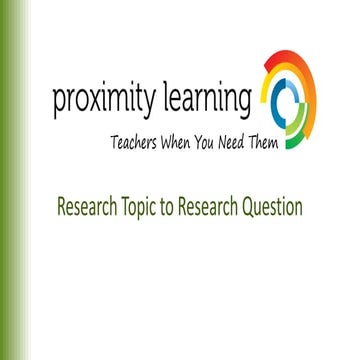 Topic to research questions