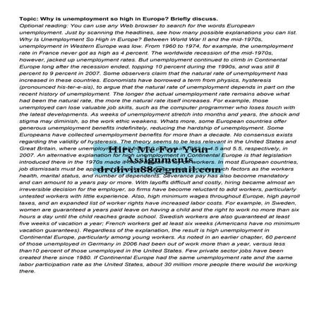Topic Why is unemployment so high in Europe Briefly discus.pdf