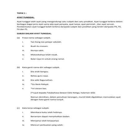 Topik 1-ayat-tunggal