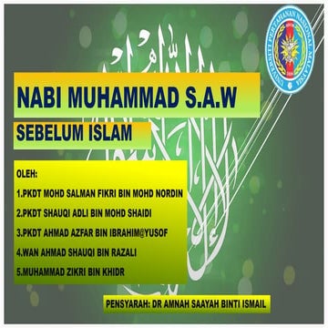 Topik 1 Nabi Muhammad saw sebelum Islam