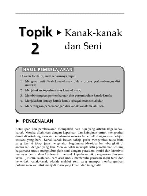 Kepentingan Seni Lukis Kepada Kanak