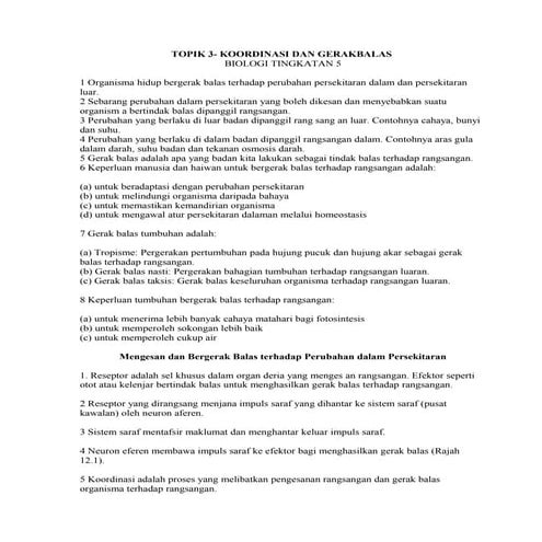 Topik 3 koordinasi dan gerakbalas