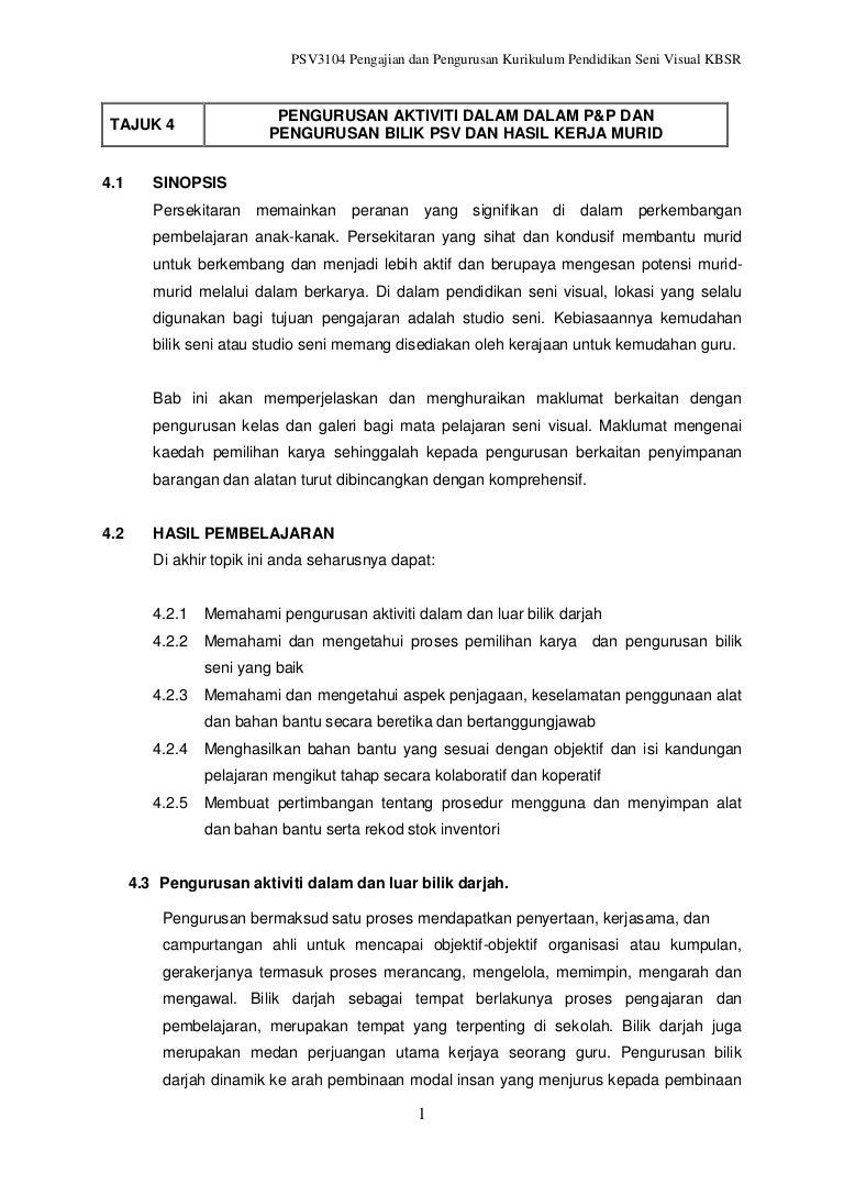 Topik 4 Pengurusan Akt Dalam Pp Dan Pengurusan Bilik Psv Dan Hasil