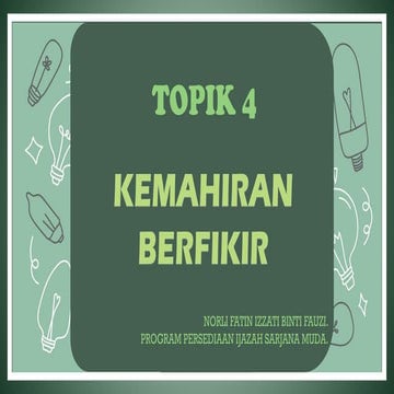 Topik 4 kemahiran berfikir | PDF