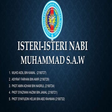 Topik 6 isteri isteri nabi muhammad saw