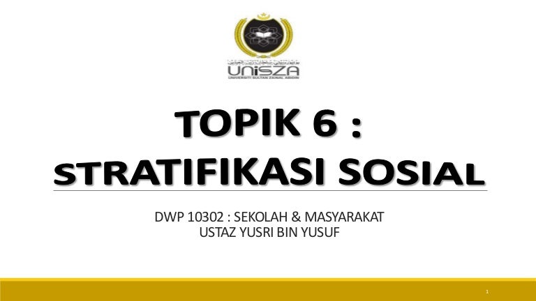 Topik 6 Stratifikasi Sosial u0026 Mobiliti Sosial