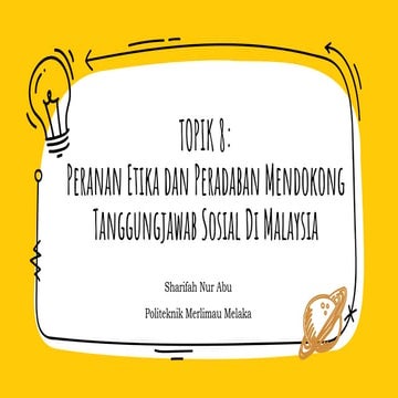 Topik 8 peranan etika terhadap tanggungjwb sosial