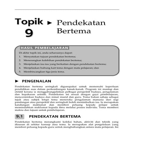 Topik 9 pendekatan bertema