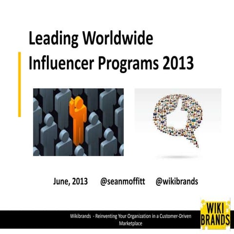 Leading Digital Influencer Programs: 2013 (Wikibrands)