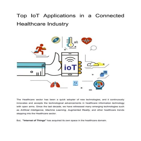Top IoT Applications in a Connected Healthcare Industry