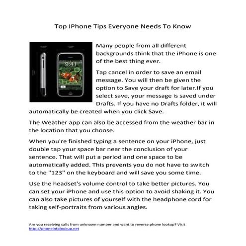 Top i phone tips everyone needs to know