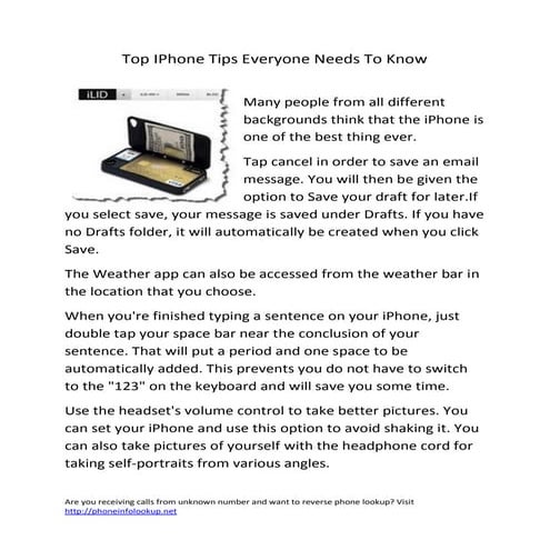 Top i phone tips everyone needs to know1