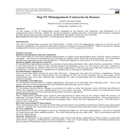 Top it management concerns in kenya