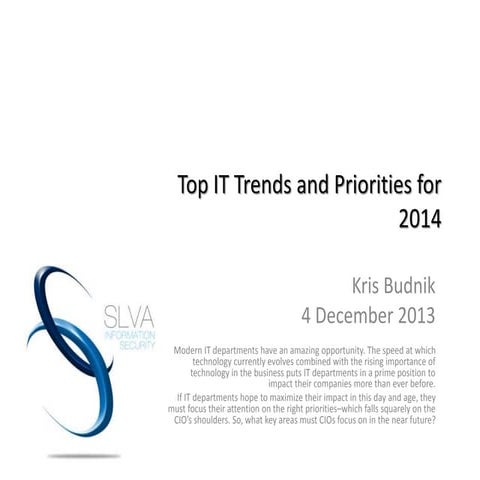 SLVA - Top IT Trends and Priorities for 2014