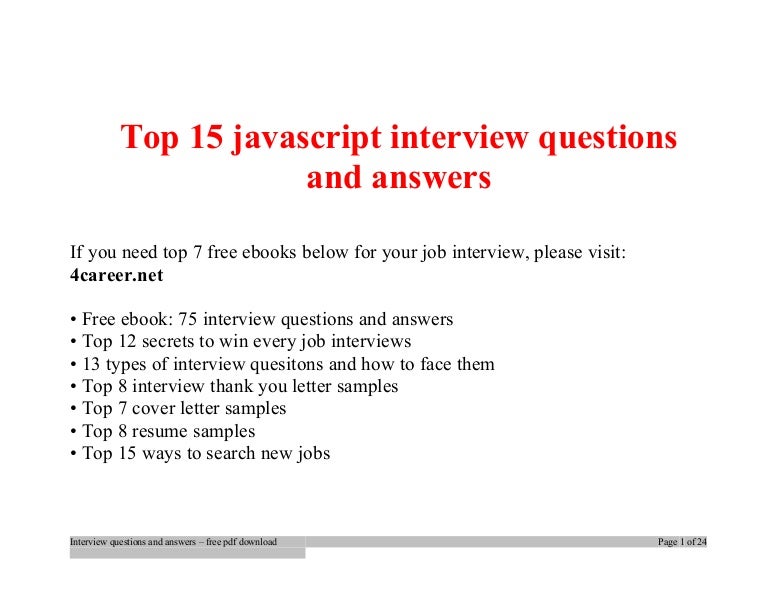Top Javascript Interview Questions And Answers Job Interview Tips