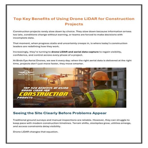 Top Benefits of Drone Technology for Civil Engineering Companies | PDF