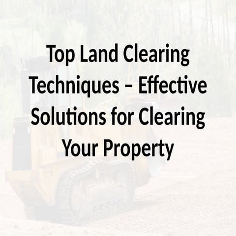 Top Land Clearing Techniques – Effective Solutions for Clearing Your ...