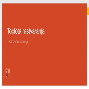 Toplota rastvaranja | PPTX
