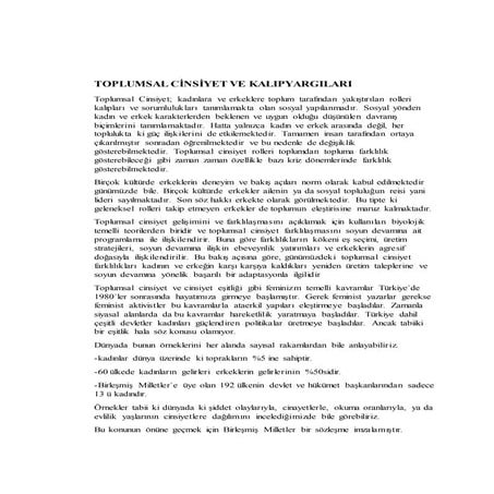 Toplumsal cinsiyet ve kalıpyargıları