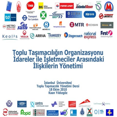 Toplu Taşımacılığın Organizasyonu